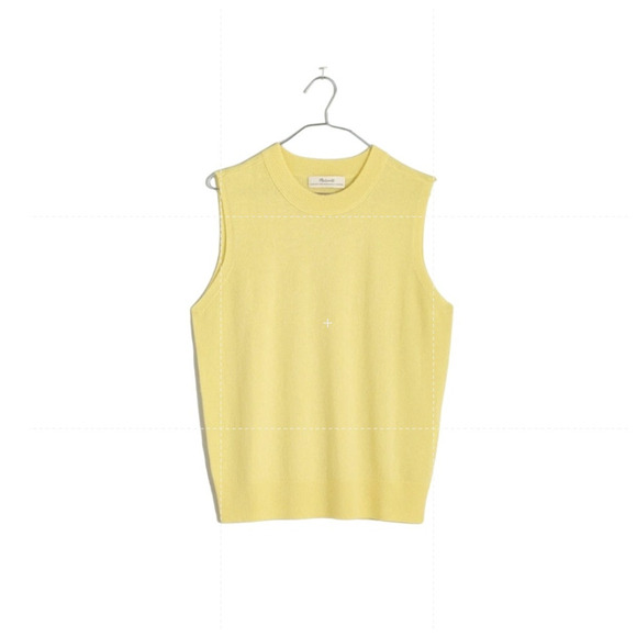 NWT MADEWELL Women Cashmere Crewneck Sweater Vest Size M Daffodil MSRP $98 - Picture 1 of 9